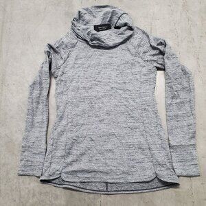 Spyder Solitude Funnel Neck Athletic Gray Long Sleeve Thumbholes  Heather Gray